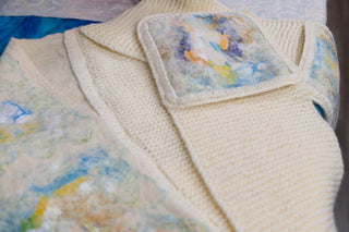 Knitted Scarf with Hood and Pockets
