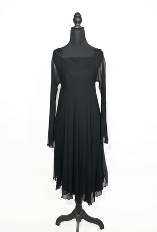 Short Black Silk Slip Dress