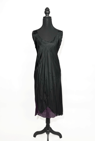 Short Black Silk Slip Dress