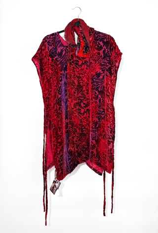 Velvet Burnout Tunic with Scarf