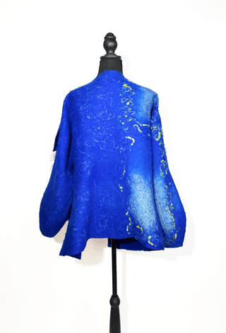 Blue Long Sleeve Felt Jacket
