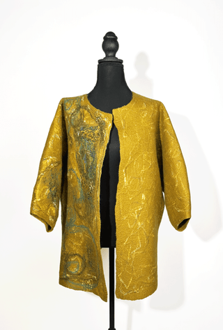 Gold Long Sleeve Felt Jacket