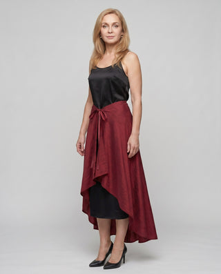 Burgundy Apron Overskirt